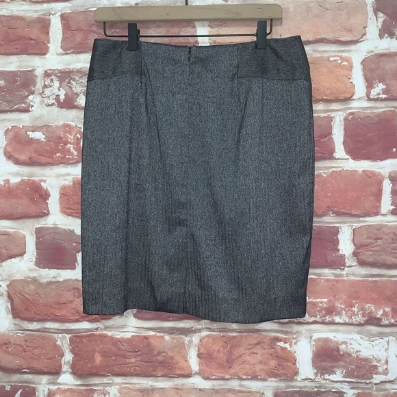 Anne Klein Skirt Women's Size 8 Dark Gray Herringbone Office Work Career Zip Up - Picture 4 of 8